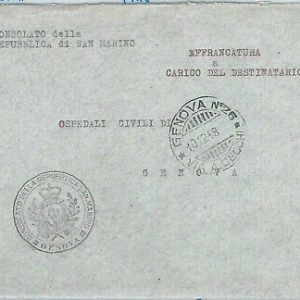 71883 - ITALIA - STORIA POSTALE :  POSTA CONSOLARE San Marino 1948