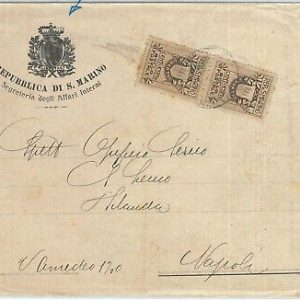 71884 - SAN MARINO - STORIA POSTALE : Sassone 47 coppia  su BUSTA