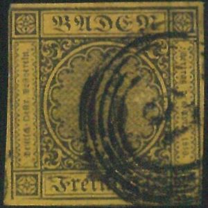 77911c - GERMANY Baden -  STAMP:  Michel  #  7  - Finely USED