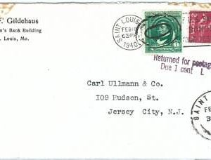 71742  - USA - POSTAL HISTORY - COVER returned for extra POSTAGE 1940 ST LOUIS