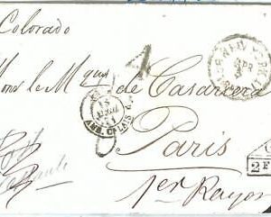 69367 - USA - POSTAL HISTORY - UNFRANKED COVER from NY to PARIS 1871 - FORWARDED