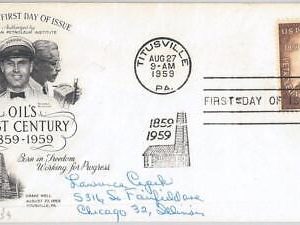 65651 - UNITED STATES USA -  FDC COVER  1959 with  CACHET:  OIL Petrol