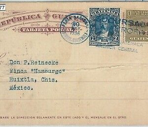 69377 - GUATEMALA - POSTAL HISTORY - STATIONERY CARD with UNISSUED STAMP 1936