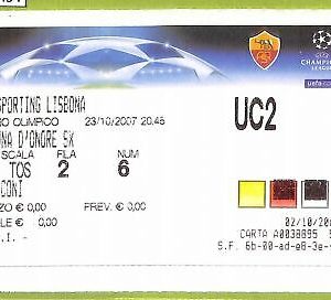 C1454- Antiguo 2007 ENTRADA DE FÚTBOL ROMA VS SPORTING DE LISBOA