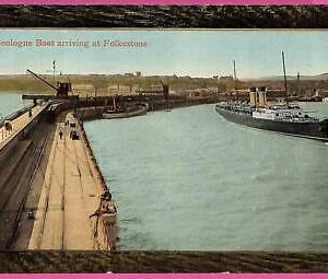 20213 - GREAT BRITAIN - VINTAGE POSTCARD - Boulogne Boat arriving at Folkestone