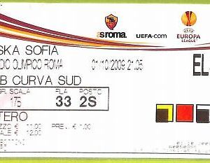 C1482- Vecchio 2009 FUSSBALL SPIEL TICKET ROM VS OSKA SOFIA