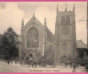 20122 - GREAT BRITAIN - VINTAGE POSTCARD  - Derby, St.Werburgh's Church