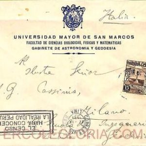 ad6328 - PERU - Postal History -  COVER to ITALY 1939 - National CENSUS