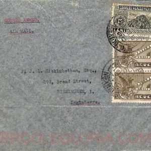 ad6300 - MEXICO - Postal History - AIRMAIL COVER to the UK  1937