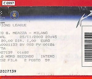 C0997 - Old FOOTBALL MATCH TICKET - CHAMPIONS 2003 INTER vs ARSENAL