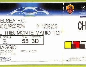 C1473- Vecchio FOOTBALL MATCH TICKET 2008 ROME VS CHELSEA FC