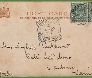 ad0790 - GB - Postal History -  Postcard from Douglas to Italy 1903