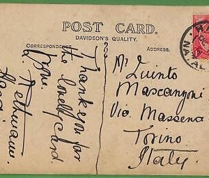 ad0788 - SOUTH AFRICA - Postal History - POSTCARD from NATAL to ITALY  1914