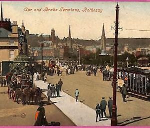 1679 - GREAT BRITAIN - VINTAGE POSTCARD  - Rothesay, Car and Brake Terminus