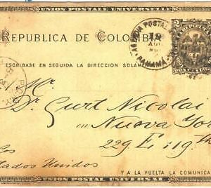 69314 - PANAMA - POSTAL HISTORY - Colombian  STATIONERY CARD used in COLON  1895
