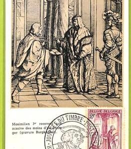aa6443 - BELGIUM - POSTAL HISTORY - MAXIMUM CARD Journee du Timbre ROYALTY  1957