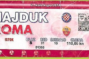 C1434 - Old FOOTBALL MATCH TICKET -2003-2004 HAJDUK VS ROME