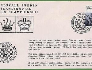 ZA0286 - SWEDEN -  Postal History - Special Cover - Chess - 1979