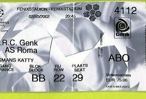 C1419 - Old SOCCER MATCH TICKET -2002 KRCGENK VS ROME