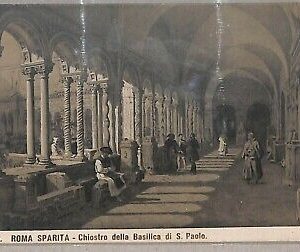 ab0241 -CARTOLINA D'EPOCA - ROMA Città : Chiostro della Basilica di S. Paolo