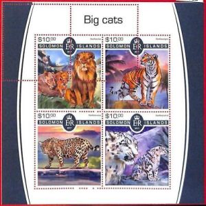 A4922 - SALOMONINSELN - ERROR MIPERF Miniatur s: 2017 Lions Tigers, Panthers