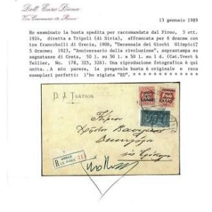 BK1864 - GREECE - POSTAL HISTORY - 1906 Olympic Games on  COVER Certified DIENA