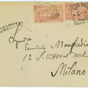 BK1853 - GREECE - POSTAL HISTORY - Olympic Stamp  ITALIAN TRAIN POSTMARK 1898