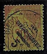 ZA053f - French DIEGO SUAREZ -  STAMP - 1891 Yvert # 12 -   Fine USED