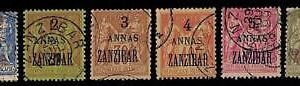 ZA052b - French Post ZANZIBAR - Lot of 6 STAMPS  1897 Set -   USED