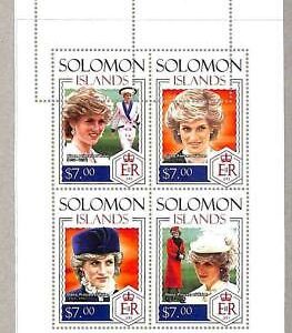A4882 - ISLAS SALOMÓN - ERROR MISPERF Miniatura s: 2015 Princesa Diana, Realeza