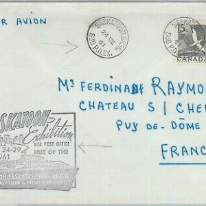 82591 - CANADA - Postal History -  SPECIAL EVENT COVER from Saskatoon 1961 WATER