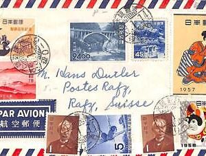 aa6885 - JAPAN - POSTAL HISTORY - AIRMAIL  COVER to SWITZERLAND Gymnastic BRIDGE