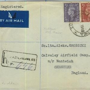 95344 - EGYPT - POSTAL HISTORY - REGISTERED COVER - POLISH TROOPS Anders' Army