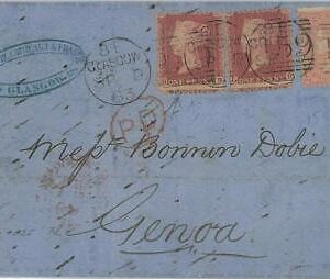 P0353 - GB - POSTAL HISTORY - SG # 40*2 + 81  on COVER  to ITALY Genova 1863
