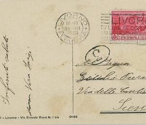 P0408 - ITALY - POSTAL HISTORY - CAR RACING Special Postmark from LIVORNO 1940