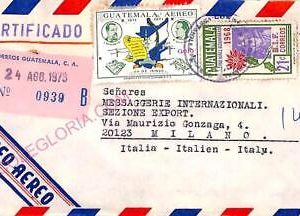 ad6277 - GUATEMALA - POSTAL HISTORY -  Registered AIRMAIL COVER to ITALY  1970's