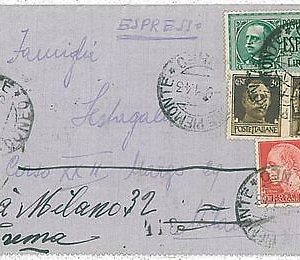 ITALIA REGNO / RSI - STORIA POSTALE  - BUSTA ESPRESSO con PROPAGANDA GUERRA 1943