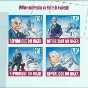 M1510 - NIGER - FEHLER, 2013 MISSPERF BLATT: P De Coubertin, Olympiade,...