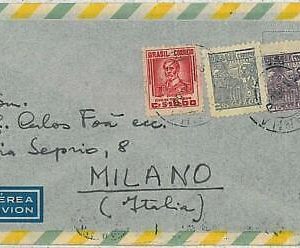 37427 - BRAZIL - Postal History : COVER  to ITALY 1950's