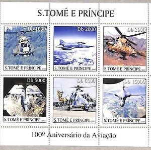 A3379 - SAO TOME & PRINCIPE ERROR MISSPERF: 2003 Hubschrauber, Militärflugzeuge