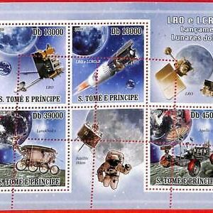 A3341- SAO TOME & PRINCIPE, ERROR MIPERF Block: 2009, Astronomie, Mond