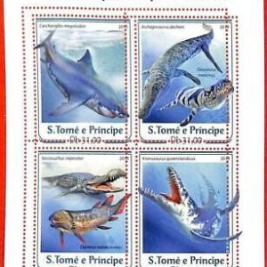 A3425 - SAO TOME & PRINCIPE ERROR MISPERF: 2019, Vida marina prehistórica