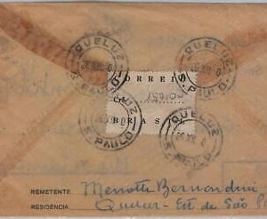 39530-BRAZIL -  POSTAL HISTORY-SPECIAL COVER for DECLARED VALUE-1940-Very nice!