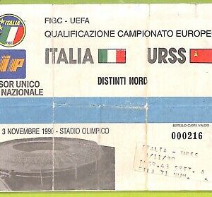 C1734- Vecchio BIGLIETTO PARTITA CALCIO 1990 ITALIA VS URSS
