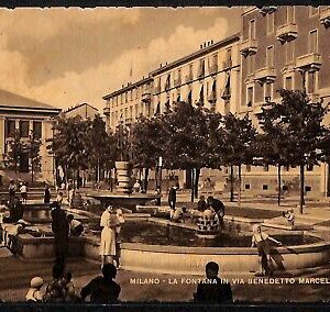 ab2060 - CARTOLINA D'EPOCA - MILANO Città : La Fontana in via Benedetto Marcello