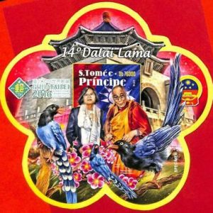 A3405 - SAO TOME & PRINCIPE, ERROR IMPERF Souvenir s: 2016, 14 Dalai Lama, Aves