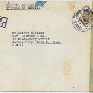 37440 -BRAZIL - Postal History: STAMP with PERFORATION ERROR on COVER-FAUNA 1943