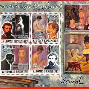 A3351- SAO TOME & PRINCIPE ERROR MISPERF Kleinbogen: 2008 Seurat, Nudes Art.-Nr