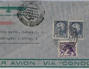 39532 - BRAZIL -  POSTAL HISTORY - COVER to GERMANY - VIA CONDOR !! 1936