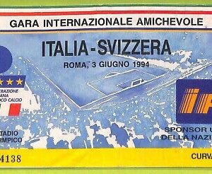 C1741- Vecchio BIGLIETTO PARTITA CALCIO 1994  ITALIA VS SVIZZERA
